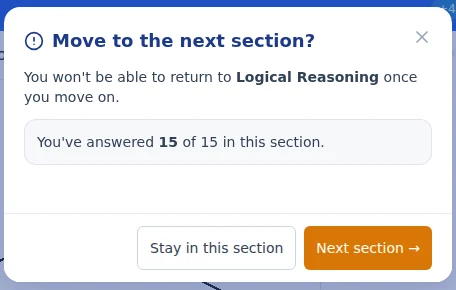 Leaving a Basecamp section. Once you move on, you cannot return.
