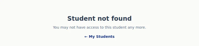What you see if a student is no longer sharing with you.